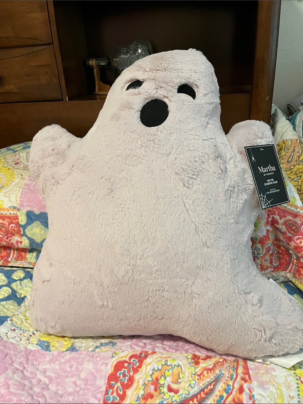 Martha Stewart lavender Plush Ghost Throw Pillow-large